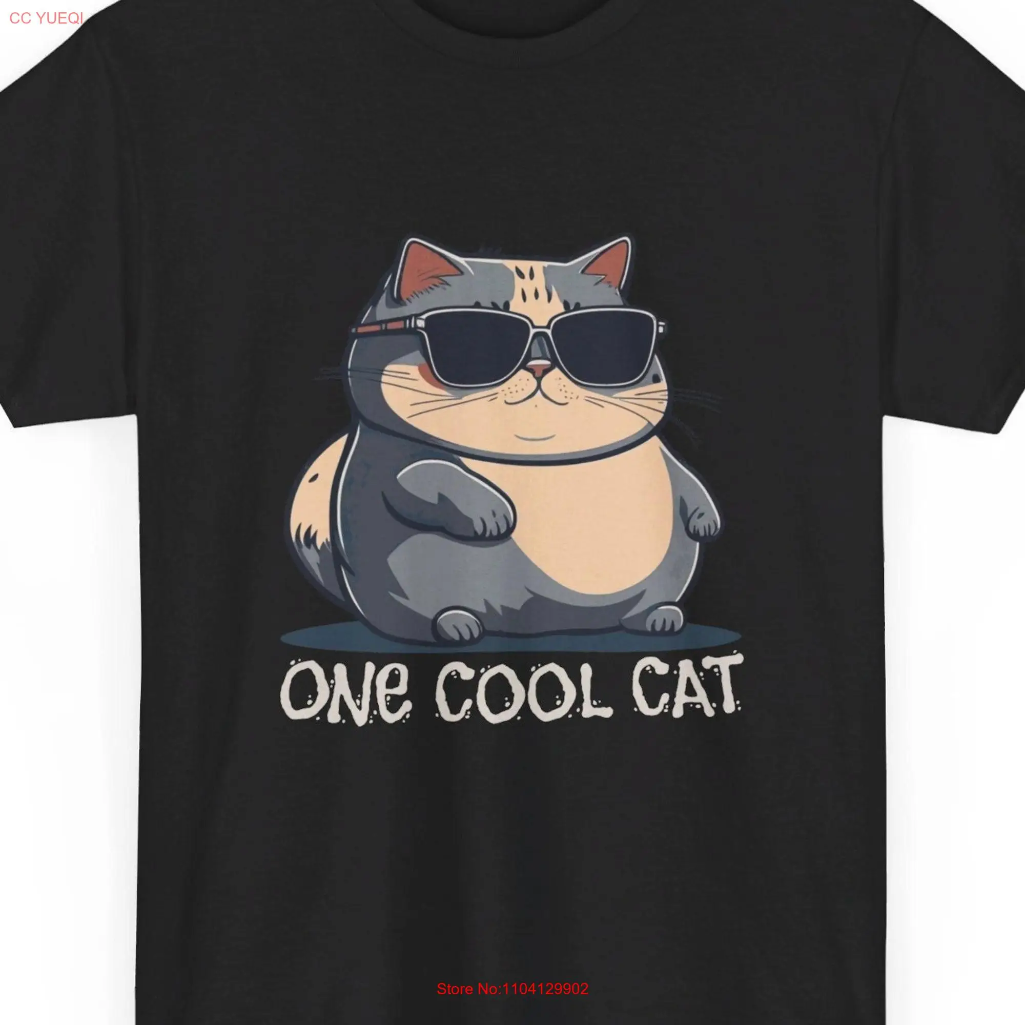 Футболка One Cool Cat забавная 100 хлопок Размеры S M длинные или Короткие рукава