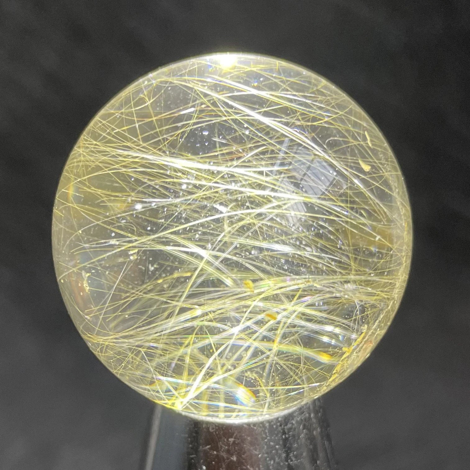 

35mm Natural Stone Quartz Rutilated Sphere Polished Crystal Ball Decoration Rock Gift Reiki Healing