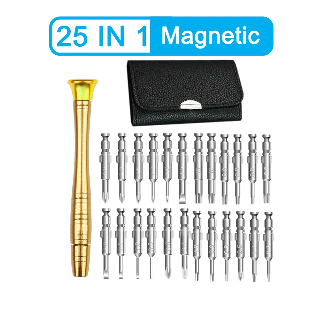 

Leather Case Manual Screwdriver 25 In One Portable Appliance Disassembly Bit Combination Set Repair Tool Mobile Phone Small Home