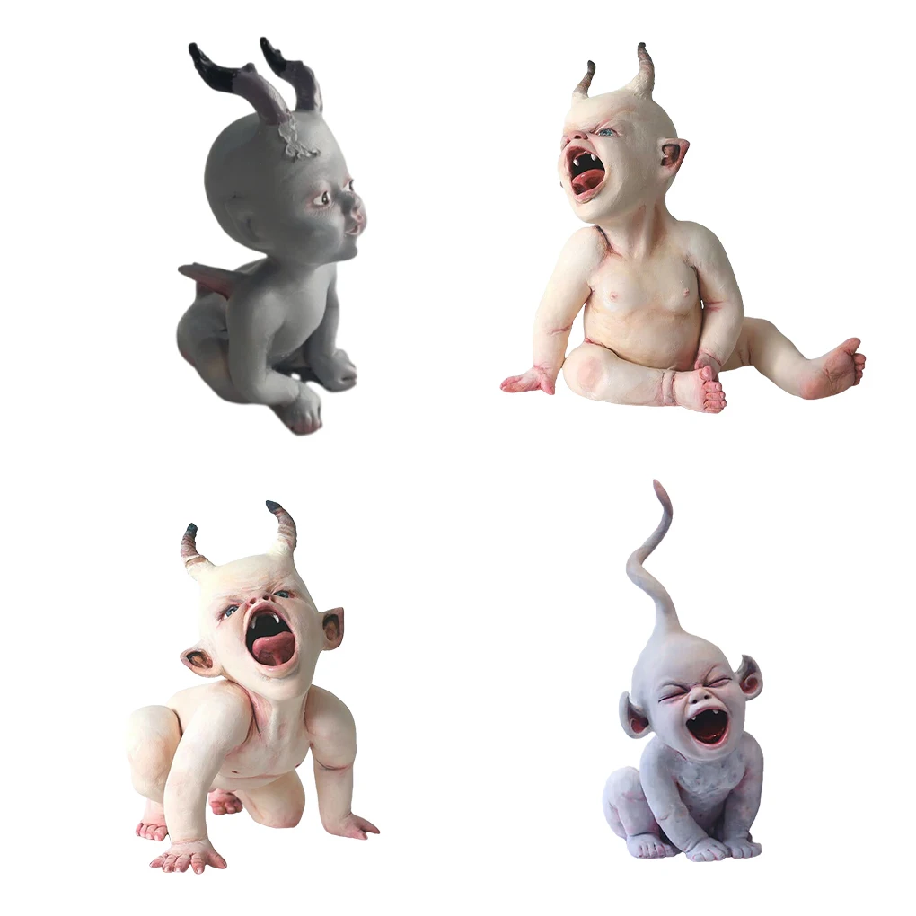 

Simulated Horror Doll Resin Ornaments Realistic Halloween Decoration Miniature Festival Toys Desktop Party Adornments