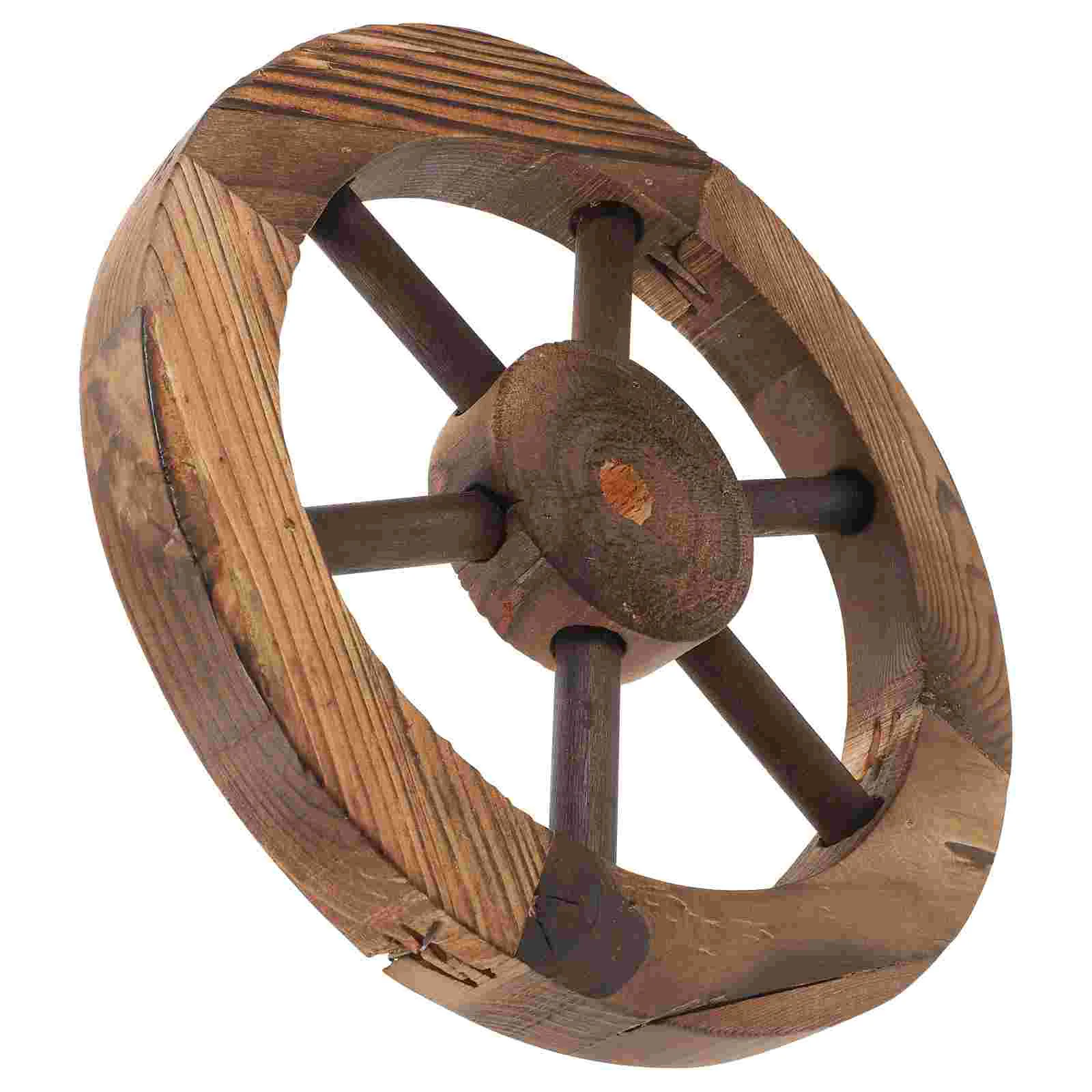 

Wheel Decor Wagon Wall Wooden Wheels Wood Western Rustic 3D Decorative Decoration Outdoor Nautical Vintage Old Garden Ornament