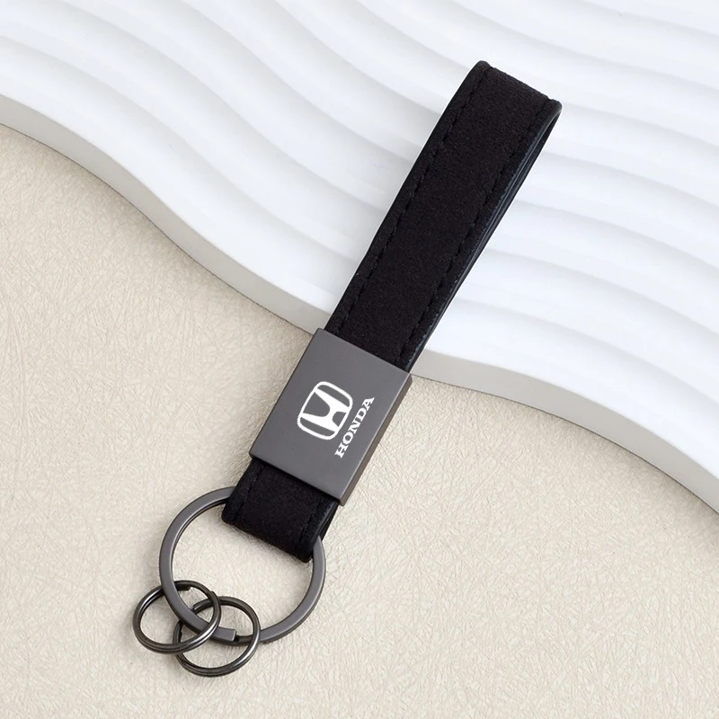 

Металлический автомобильный Стайлинг, замшевый кожаный брелок с логотипом автомобиля, брелок для ключей для Honda Civic Accord Fit CRV Jazz Odyssey Insight Legend HRV