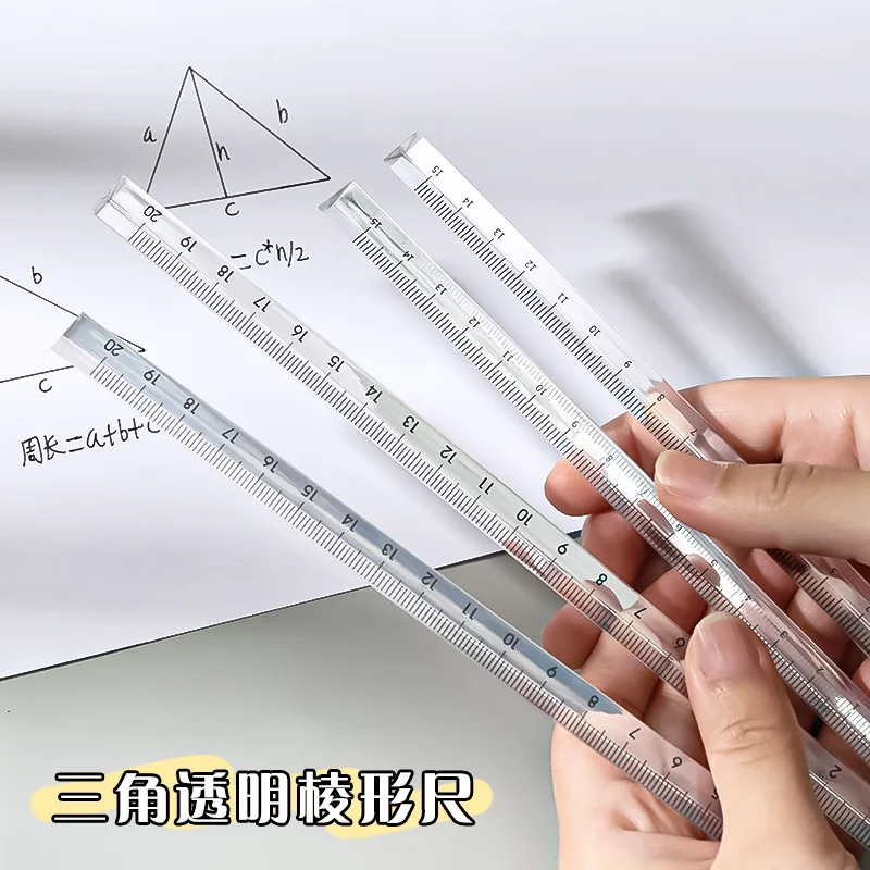

2PC 15/20cm Transparent Triangle Ruler School Stationery Student Drafting Tools Stationery Supplies Gift