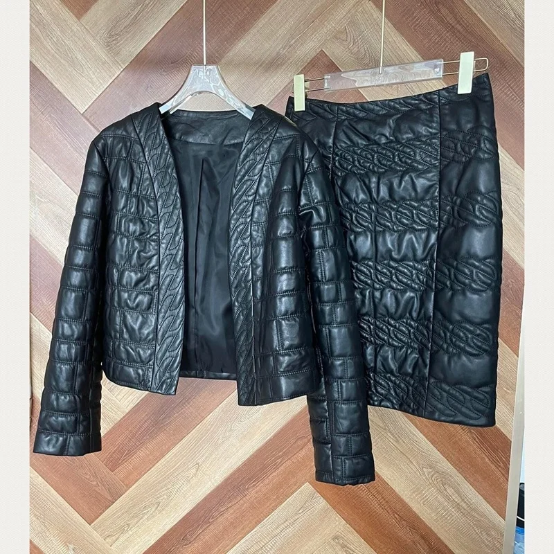 Woman Coats Natural 100% Sheepskin Leather Fashion leather Jackets Female Real Sheepskin Leather Long Windbreaker H614