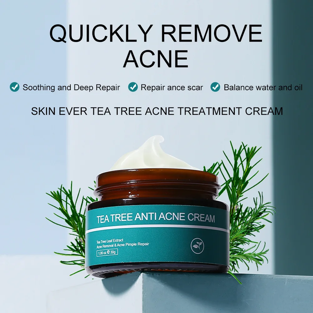 Facial Cream Tea Tree Acne Repairing Mark Cream VC Anti-aging Brightening Improves Dull Skin Firming Whitening Hydrating