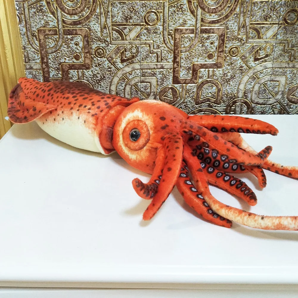 Кукла Красный Кальмар Детская Плюшевая Игрушка Подарок Морские Животные