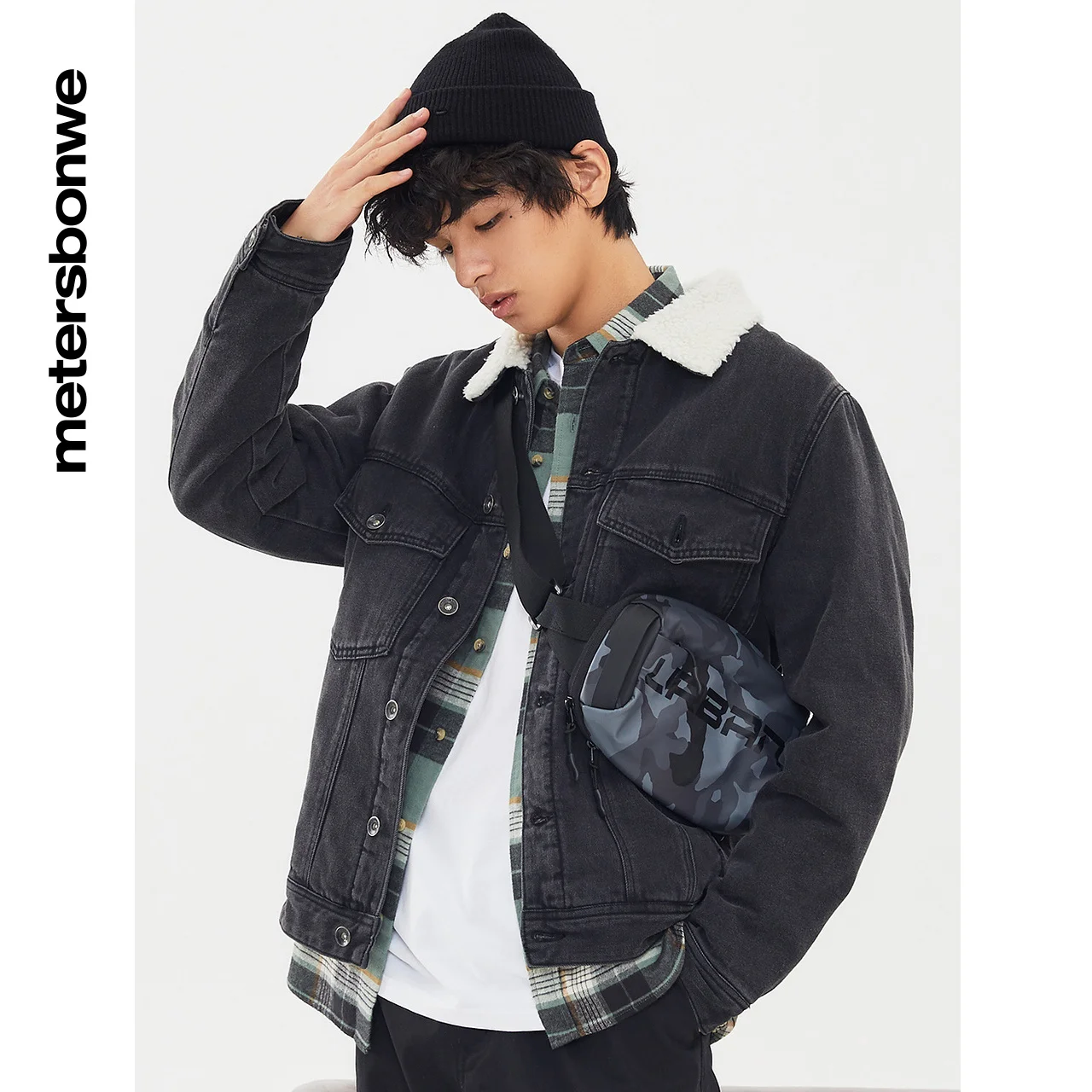 Metersbonwe Men's Casual Woven Denim Coats Winter Pure Cotton Casual Cotton-Padded Jacket Male Warm Short Loose Denim Jackets