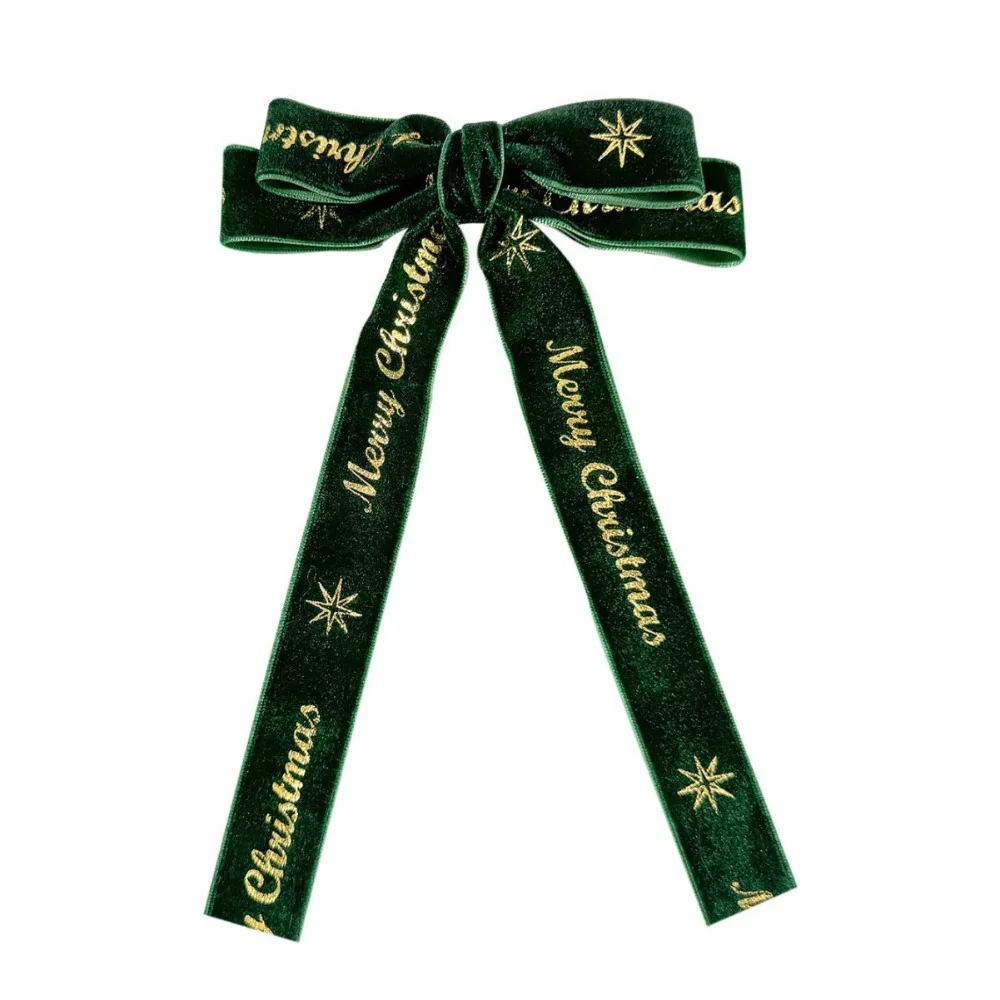 Рождественская заколка для волос из мягкого сплава милый красный бант аксессуар