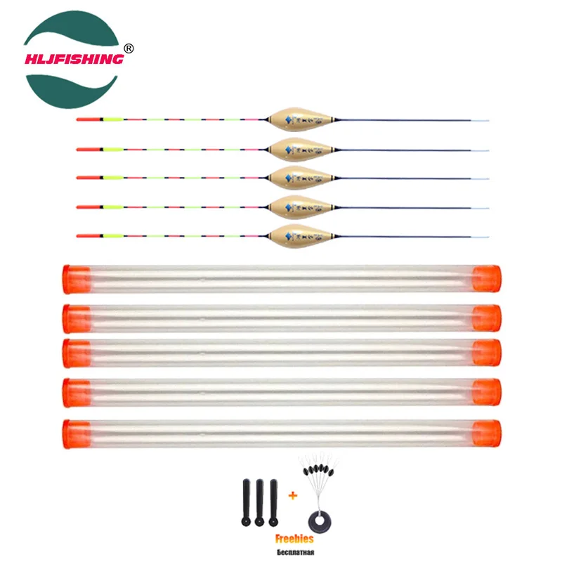 

HLJFISHING 5pcs/Lot Fishing Floats Composite Nano Plastic Bobbers Lake River Pond Carp Fishing Accessory Tools Accessory