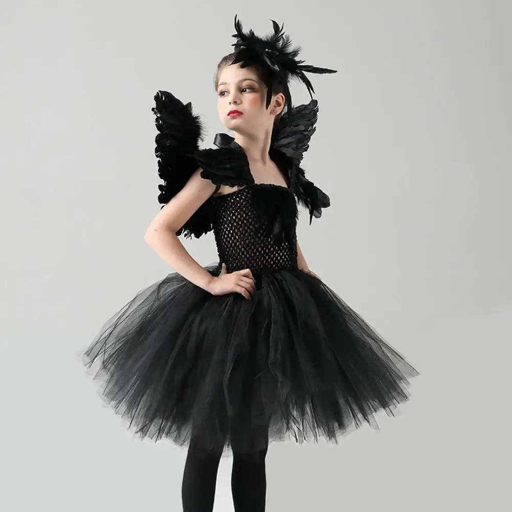 

Long Lasting Excellent Halloween Dress Cosplay Witch Costume Washable Children Skirt Friendly to Skin Daily Wear