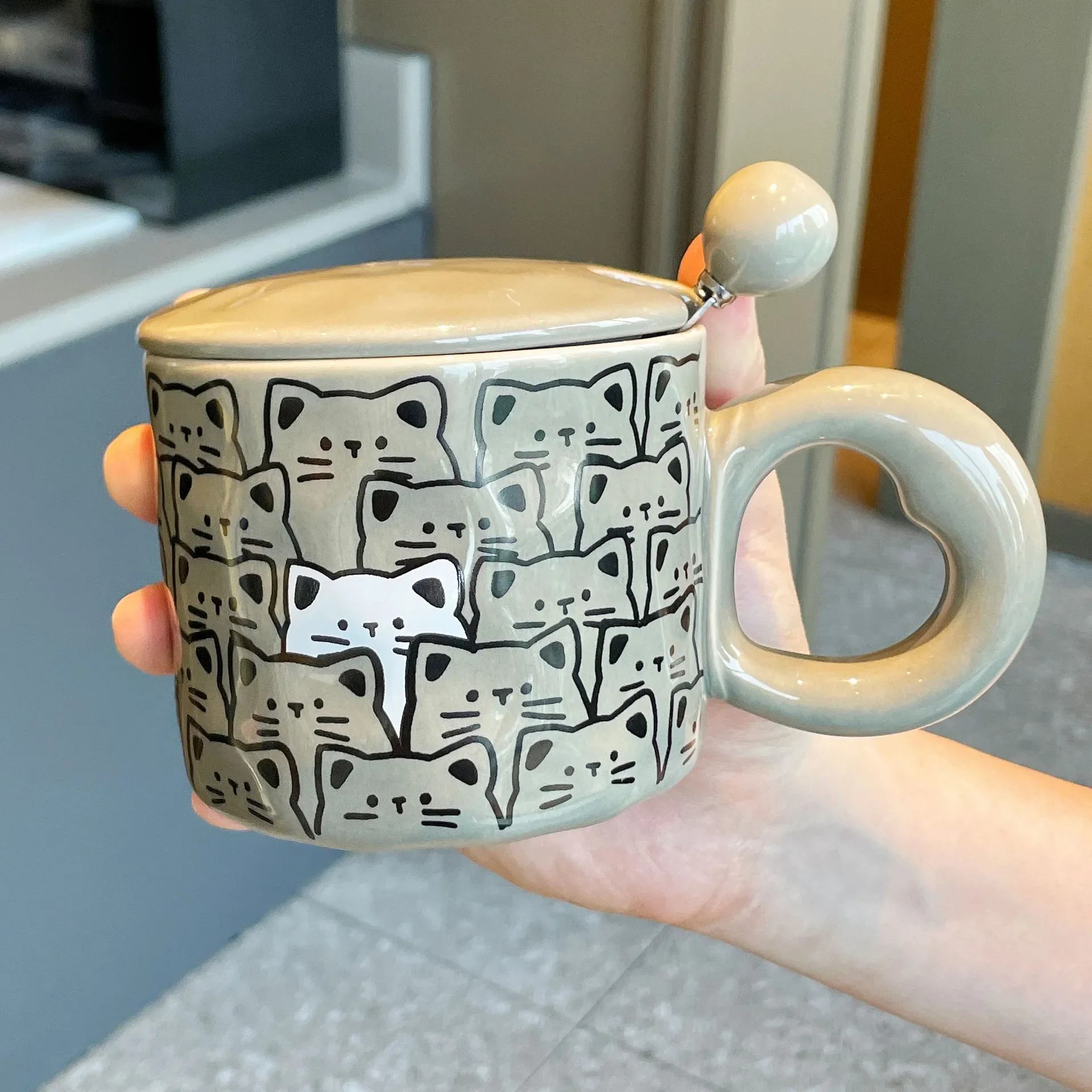 Новая милая керамическая кружка с котиком, кофейная кружка, рождественская чашка, оригинальная посуда для напитков, чашка для чая, персонализированный подарок, забавная кружка для пива, дорожная кружка, аниме-кружка (art.: 3920da698047e) - 3920da698047e