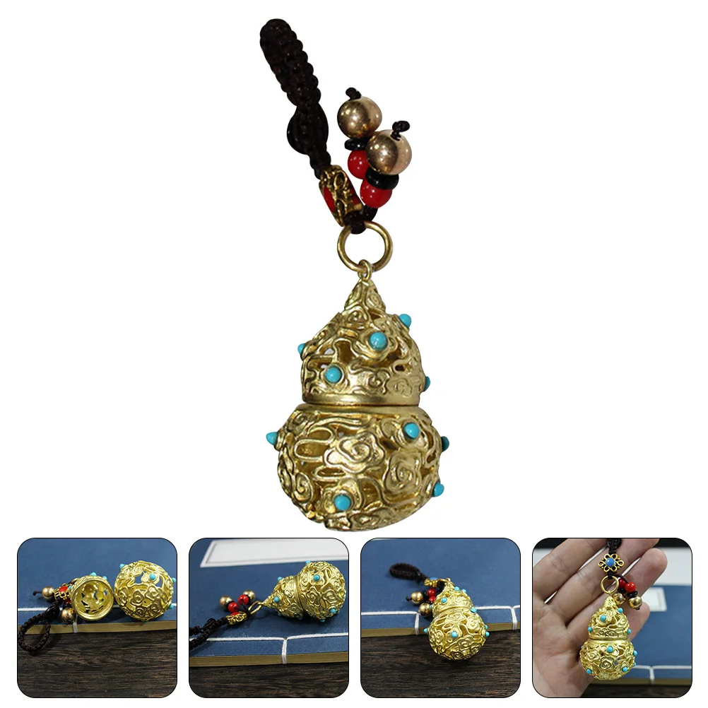 

Gourd Feng Wu Lou Chinese Shui Keychain Ornament Pendant Hanging Luck Statue Wood Car Decor Knot Calabash Tassel Fu Ring Key