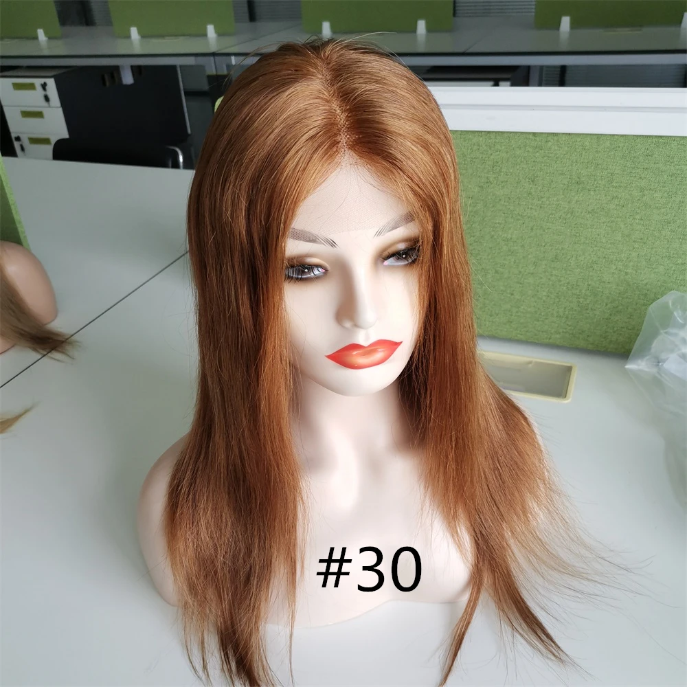 Прямой парик на сетке 4*4 #27 медовый блонд #30 Средний Auburn #8 пепепельный 150% плотность