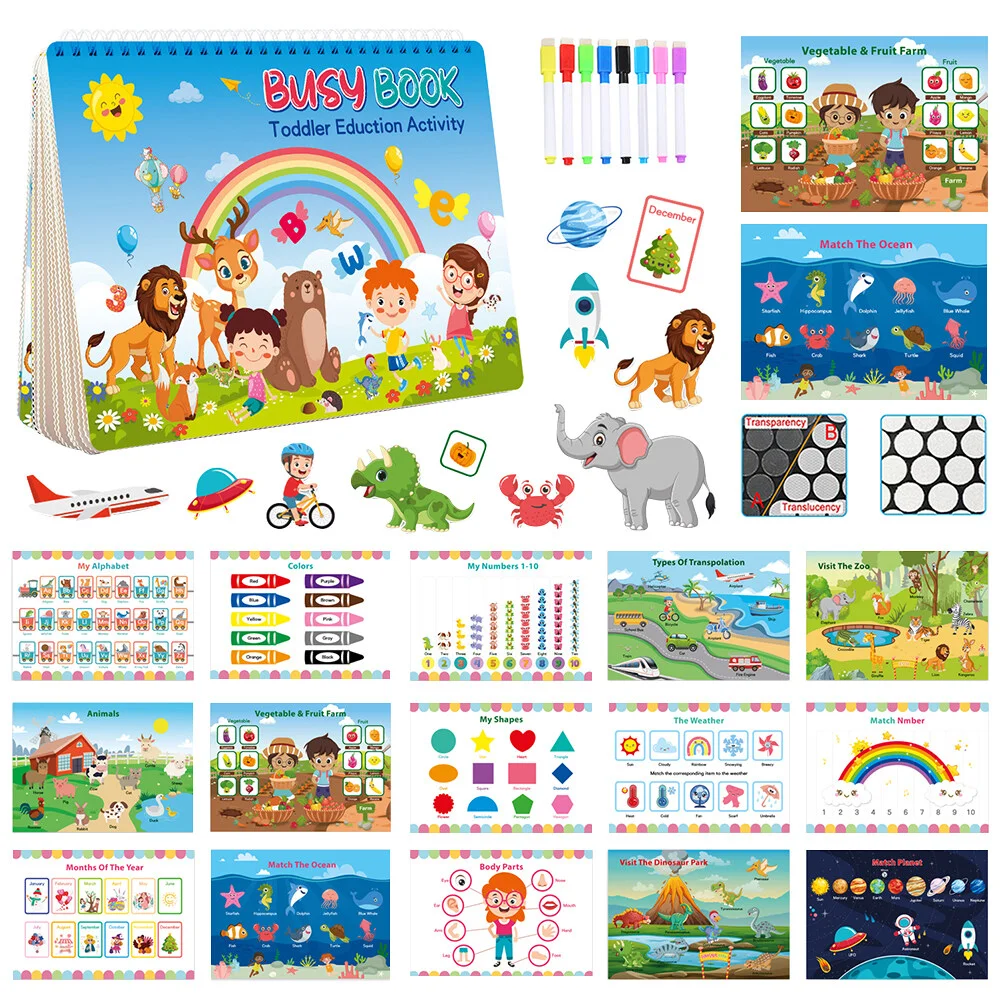 

Childrens Toys Decorate Preschool Sticker Book Children Learning Stickers Decal Decors Paper Books
