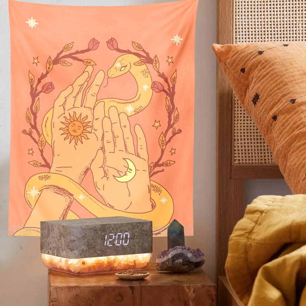 

Волшебное солнце гобелен с Луной настенный цветочный розовый эстетический богемный Декор Trippy змея звездное небо гадания Ретро домашний де...