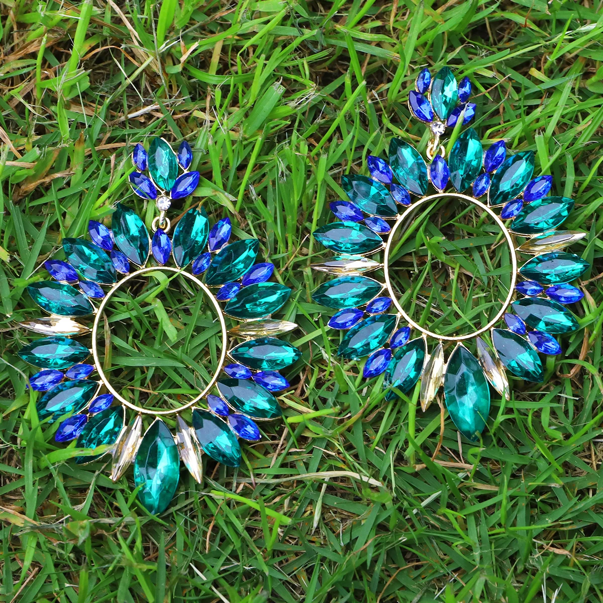 Miwens блестящие стеклянные геометрические висячие серьги Стразы для женщин модные