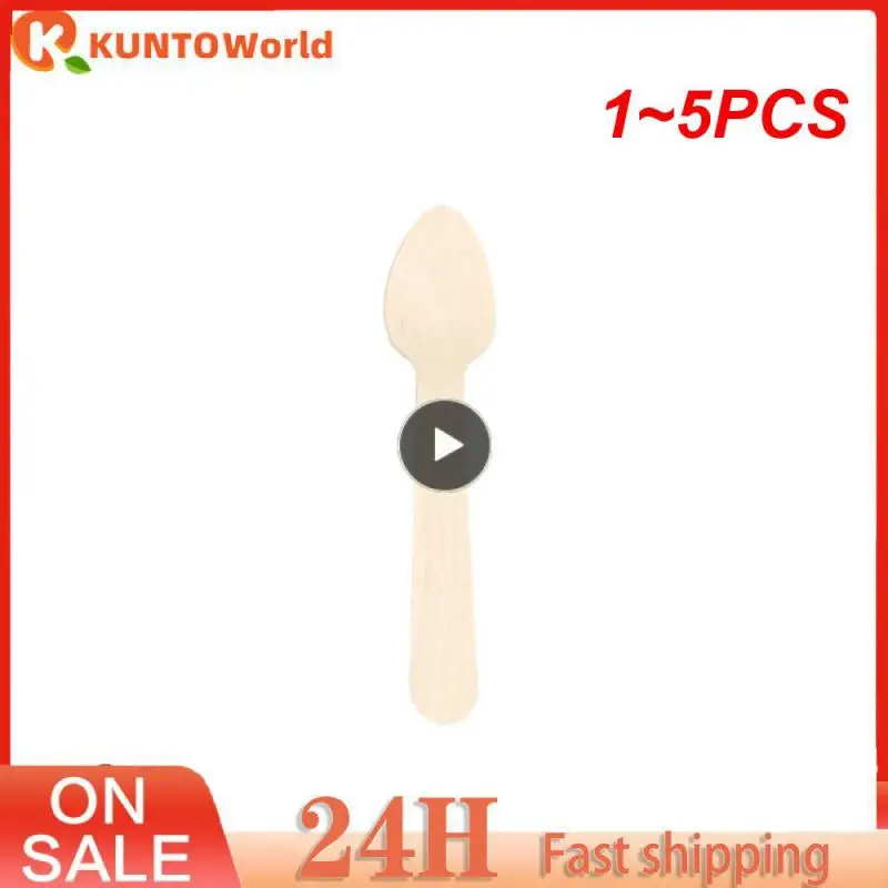 

1~5PCS Mini Wooden Spoons Home Kitchen Cooking Spoons Tool Scooper Salt Seasoning Honey Coffee Spoons