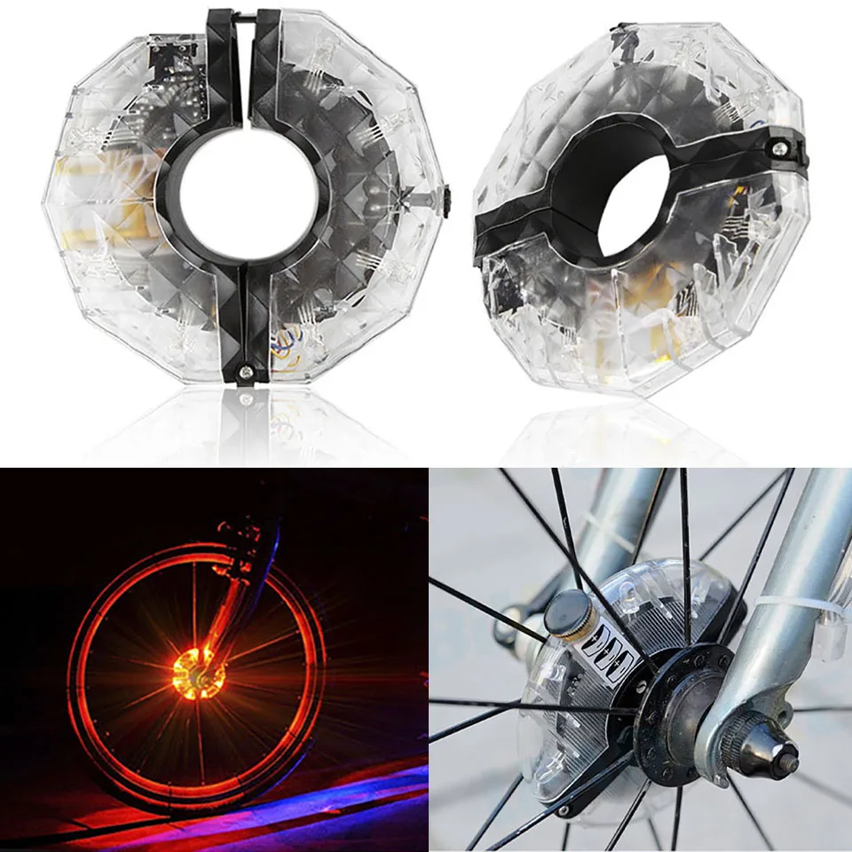 GOBYGO Bike Wheel Hub Lights LED Cycling Colorful Bicycle Spoke Bike Wheel Hub Lights Waterproof LED Cycling Lamp Wheel Lights