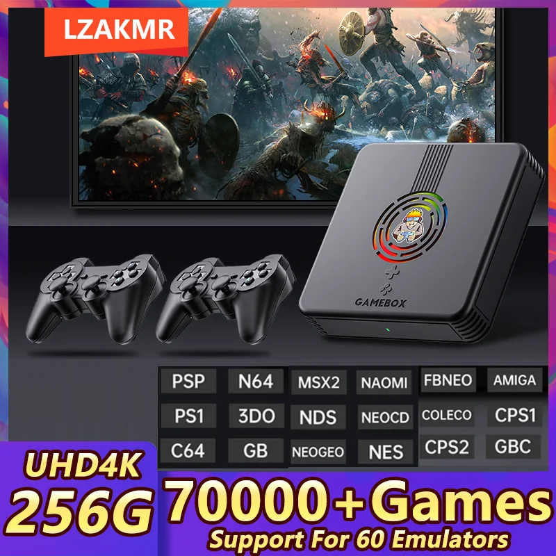 X9 256G 70000+ Games Support 60 Emulators For PS1 PSP 4K HD Display On TV Projector Retro Mini Home Game Box Console