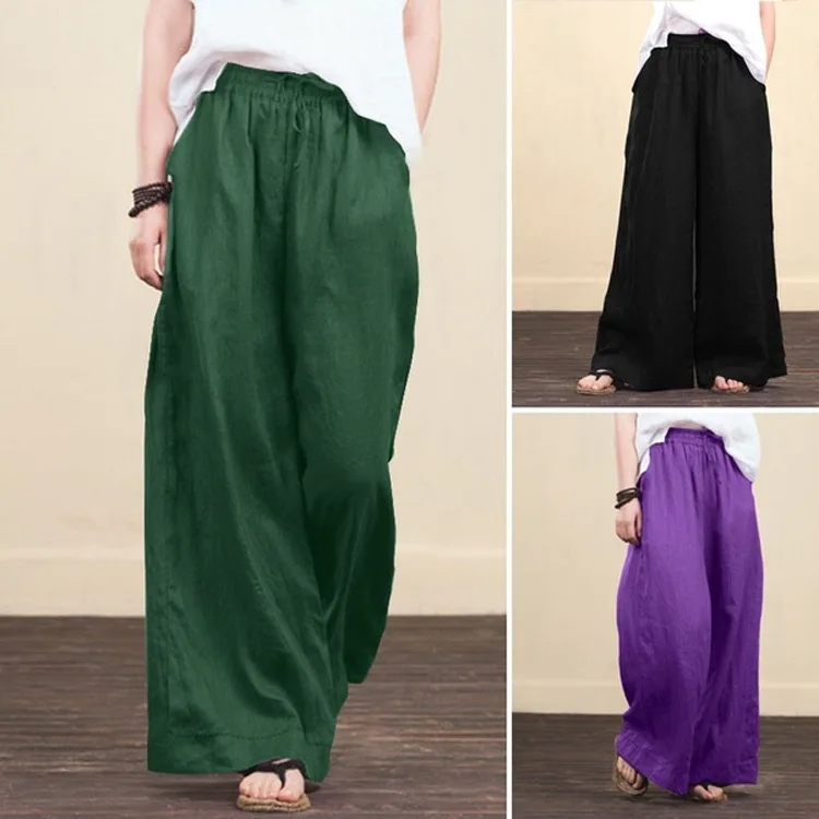 Spring Autumn 2023 Fashion Pants for Women Loose Wide Leg Pants Women Cotton Linen Cargo Pants Women Baggy Pants Oversize Pants