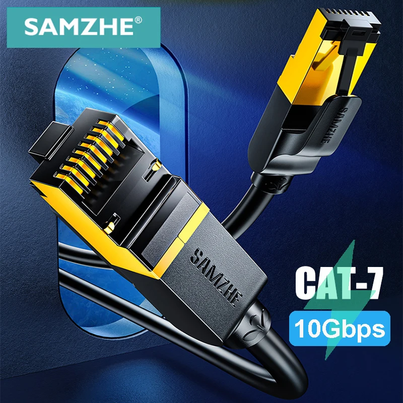 

B91848 Samzhe Ethernet Kabel Cat7 Lan Kabel Utp Cat 7 Rj 45 Netwerk Kabel RJ45 Cat7 Internet Kabel Patch Cord Voor modem