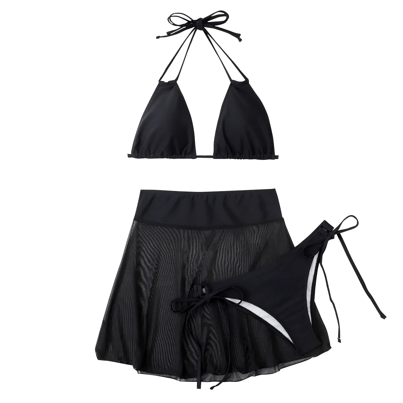

Fashion Three Piece Bathing Suit For Women Sexy Short Skirt Three Piece Swimwear Swimwear Bikini Set Biquinis Feminino Tankini
