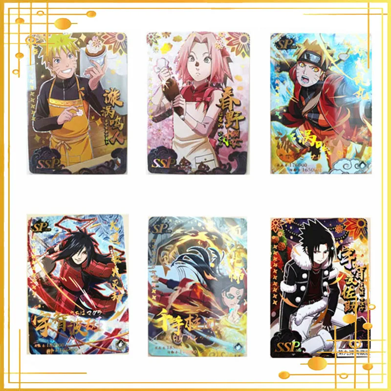 

NARUTO hr Cards Sasuke Kakashi Itachi Ashura Might Hinata Madara Anime Figure Bronzing Game Collection Card Toy Birthday Gift