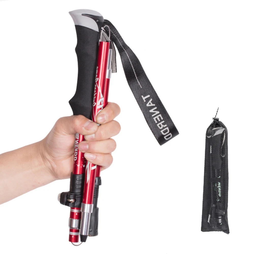 

Anti Shock Ultra Light Alpinism Pole Telescopic Ultralight Hiking Travel Non-slip Stick Walking Adjustable Trekking Pole