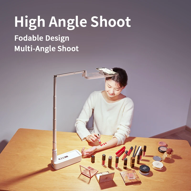 portable phone holder retractable wireless bluetooth selfie fill light video live broadcast stand dimmable folding bracket free global shipping