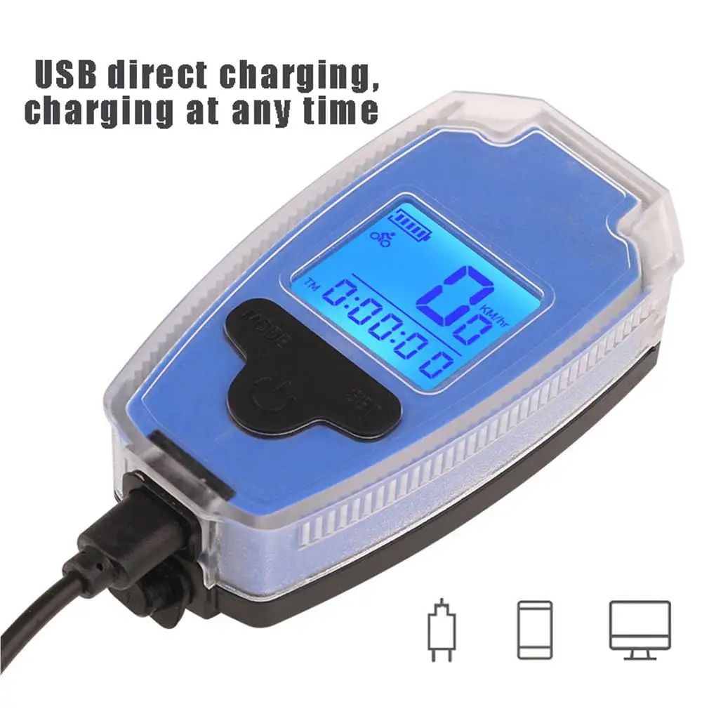 

Велосипедная фара USB фонарик ЖК-дисплей Спидометр передний задний фонарь