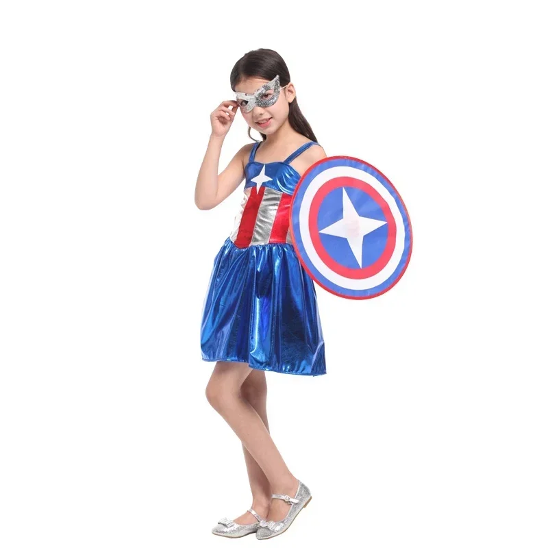 Детский костюм капитана Америки платье с маской наряды для дня рождения костюмы