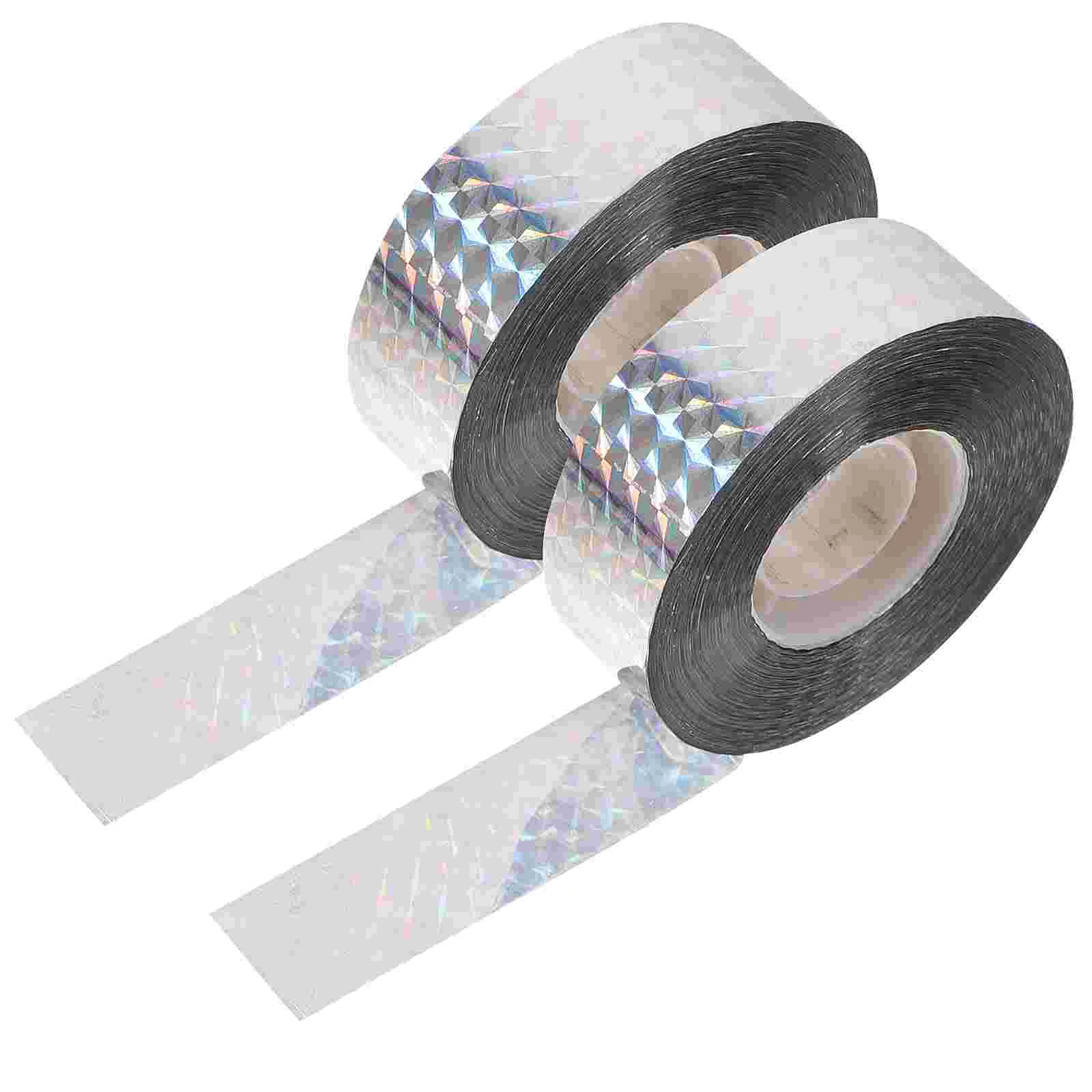 

2 Rolls House Bird Proof Reflective Tapes Decorative Adhesive Spiral Scare The Pet Double Sided Sticky