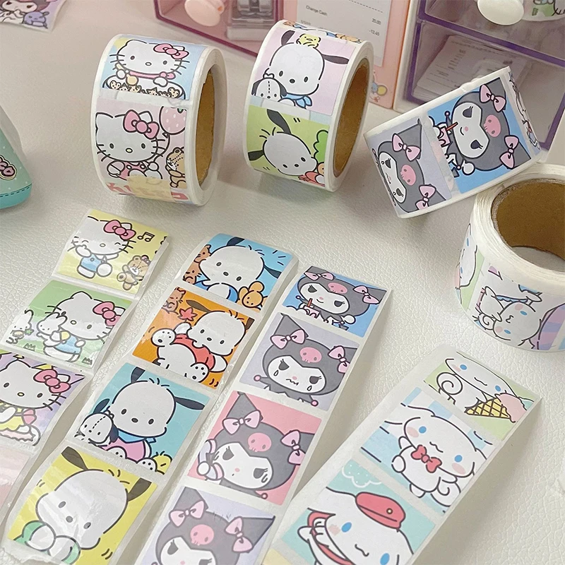 

New Sanrio Stickers Anime Cartoon Creative Sealing Film Stickers Laptop Mobile Phone Hand Account Stationery Decorative Stickers