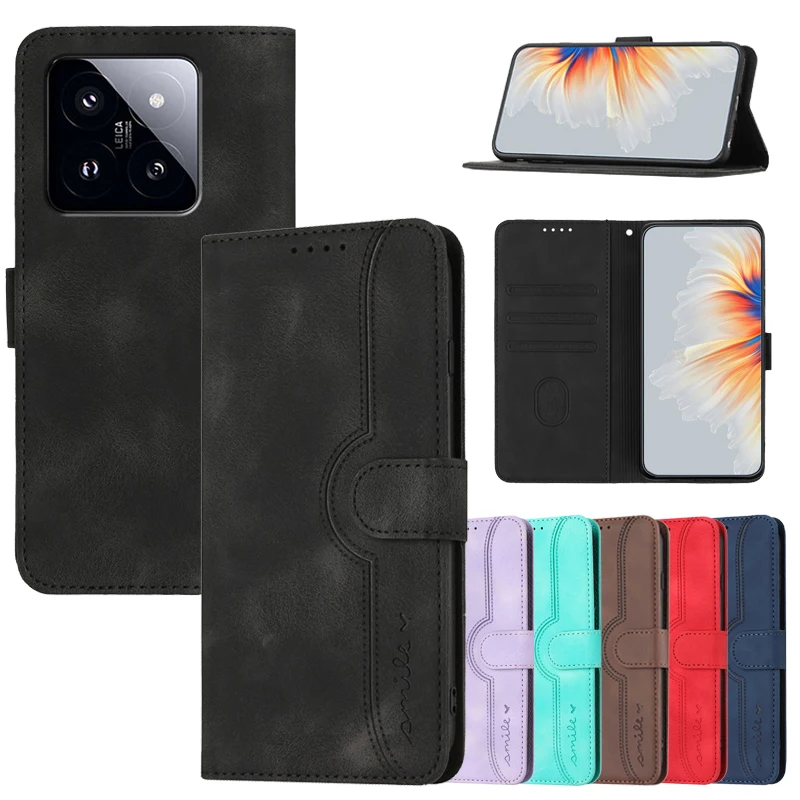 Флип-чехлы для Xiaomi 14 Pro Civi 2 чехол Xiomi Mi 13T 13 Lite 12T Mi14 Mi13T магнитная подставка Защитные