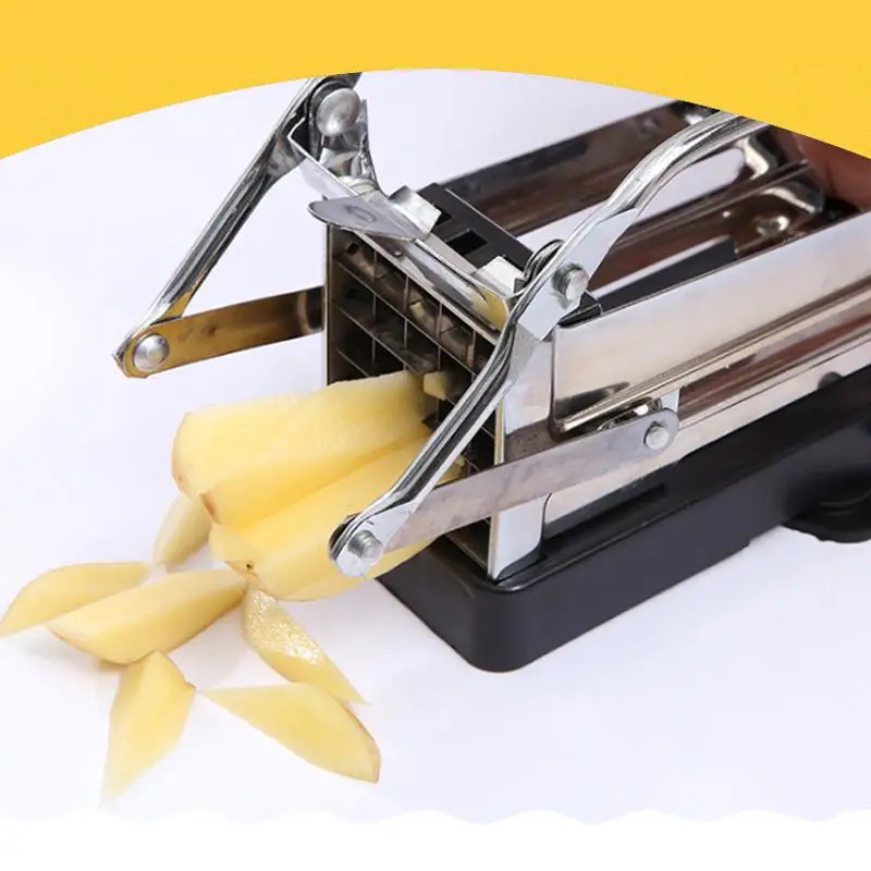 

New Kitchen Gadgets Stainless Steel Potato Cutting Machine French Fries Cutter Non-slip Potato Slicer Home Use Chopper Cucumber