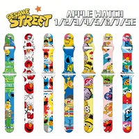 sesame street apple watch strap for iwatch1234567se watch cartoon print silicone watch replacement watchband 38 45mm gifts