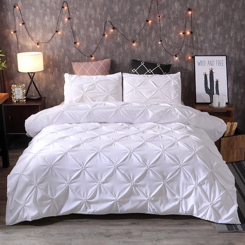 

Luxury Bedding Set White Euro Duvet Cover With Pillowcase Twin Queen Double Nordic Bed Cover Set NO SHEET King 3pcs 220x240 Home