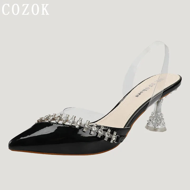 

Женские босоножки на толстом каблуке, с открытым носком