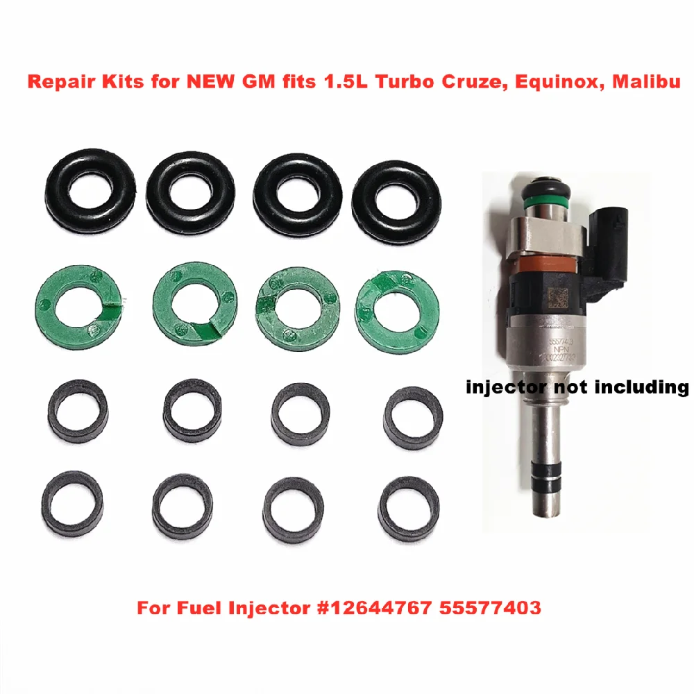 

4Sets Fuel Injector Repair Sets GDI Fuel Injector 12644767 Repair Kits for NEW GM fits 1.5L Turbo Cruze, Equinox, Malibu