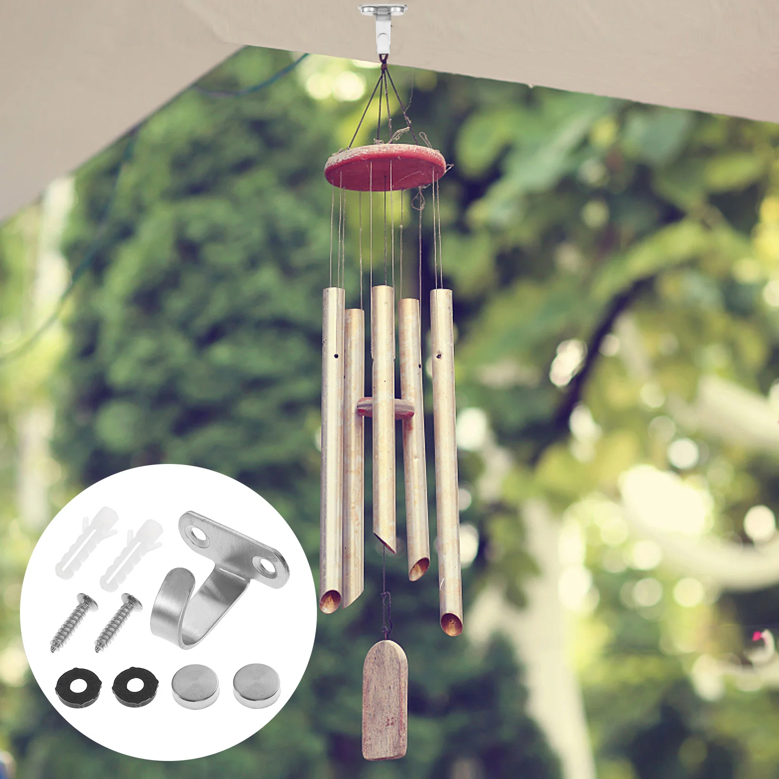 

Wall Mount Ceiling Hooks Metal Bracket Hangers with Screws for Hanging Bird Feeders Lanterns Wind Chimes Planters Outdoor