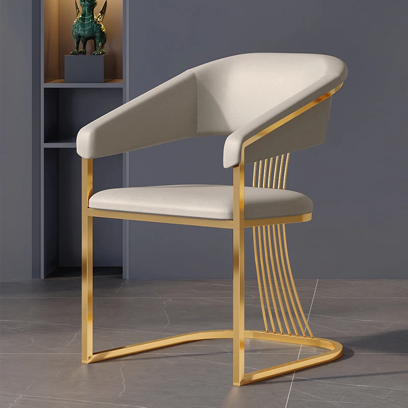 

Luxury Modern Dining Chairs Wedding Gold Legs Armrest Unique Chairs Single Fashion Designer Silla Plegable Interior Decorations