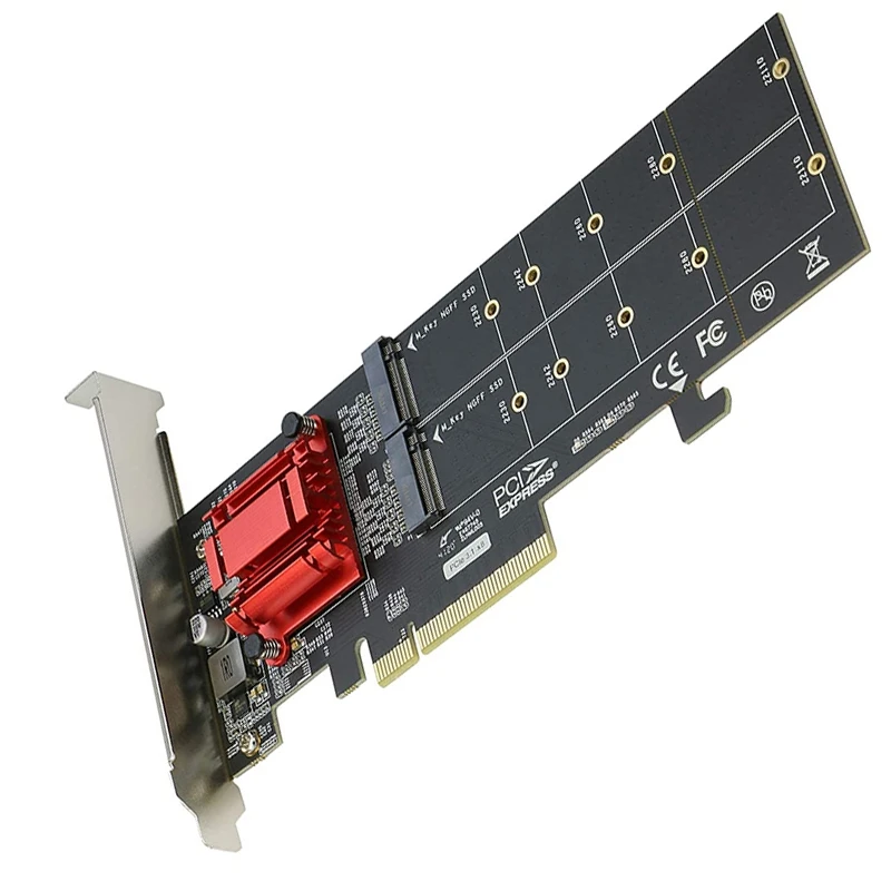 Двойной адаптер NVMe PCIe M.2 SSD для PCI-E 3 1 X8/X16 поддержка карт (ключ M) 22110/2280/2260/2242