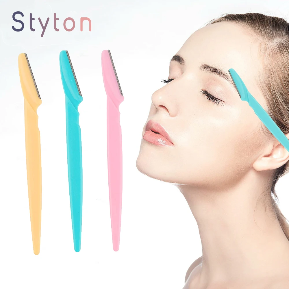 

STYTON 10 Pcs Face Eyebrow Trimmer Blades Shaver Knife Blade Perfect Eye Brow Shaping Face Razor Hair Remover Tool For Women Men