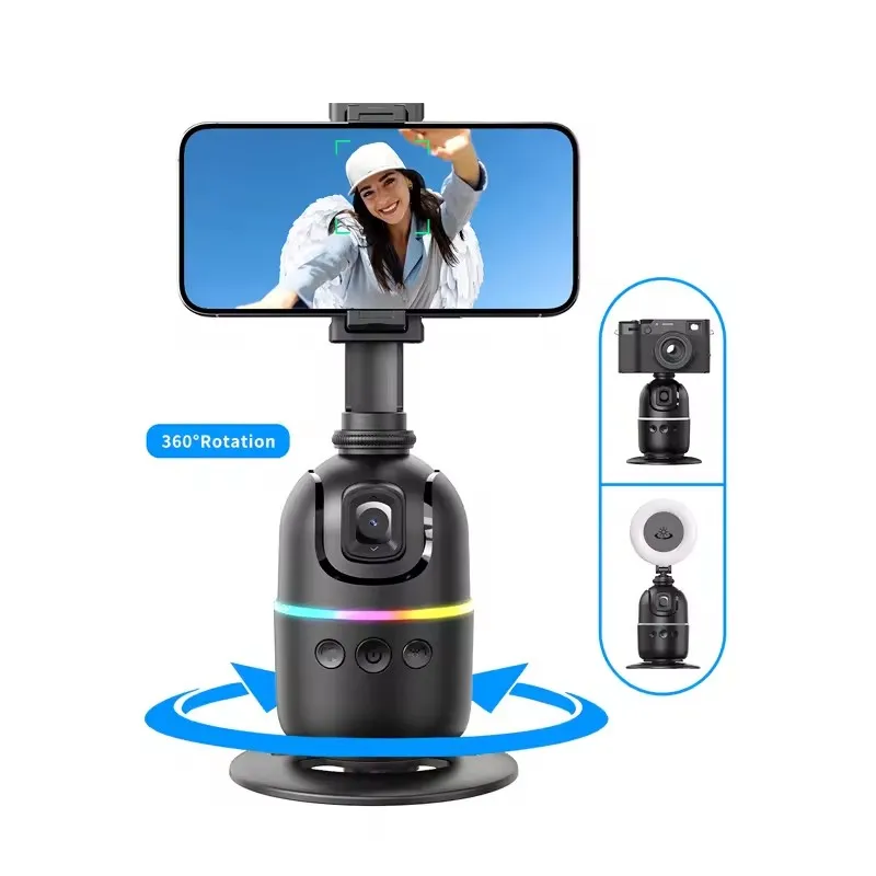 Фото Roreta AI Gimbal: Универсальный настольный стабилизатор-держатель для телефона с поворотом на 360° ° Штатив с функцией автоматического отслеживания лица для смартфона, для видеоблогов и прямых трансляций №2