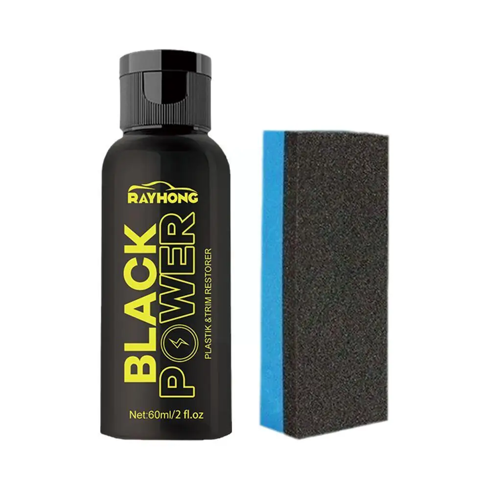 

60ML Plastic Parts Restorer For Car Motorcycle Easy To Use Plastics Parts Refurbishment Crystal Coating Agent With Sponge T R6X1