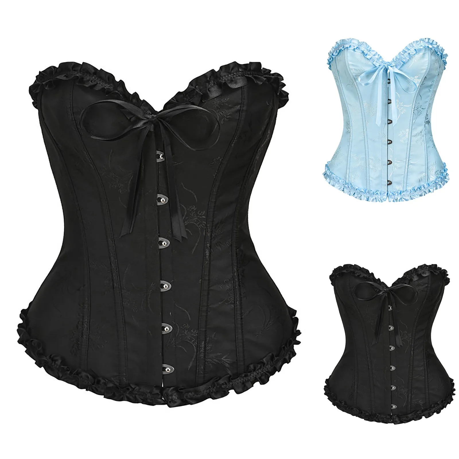 Женский кружевной корсет с бантом топ сексуальный торсионный на талии