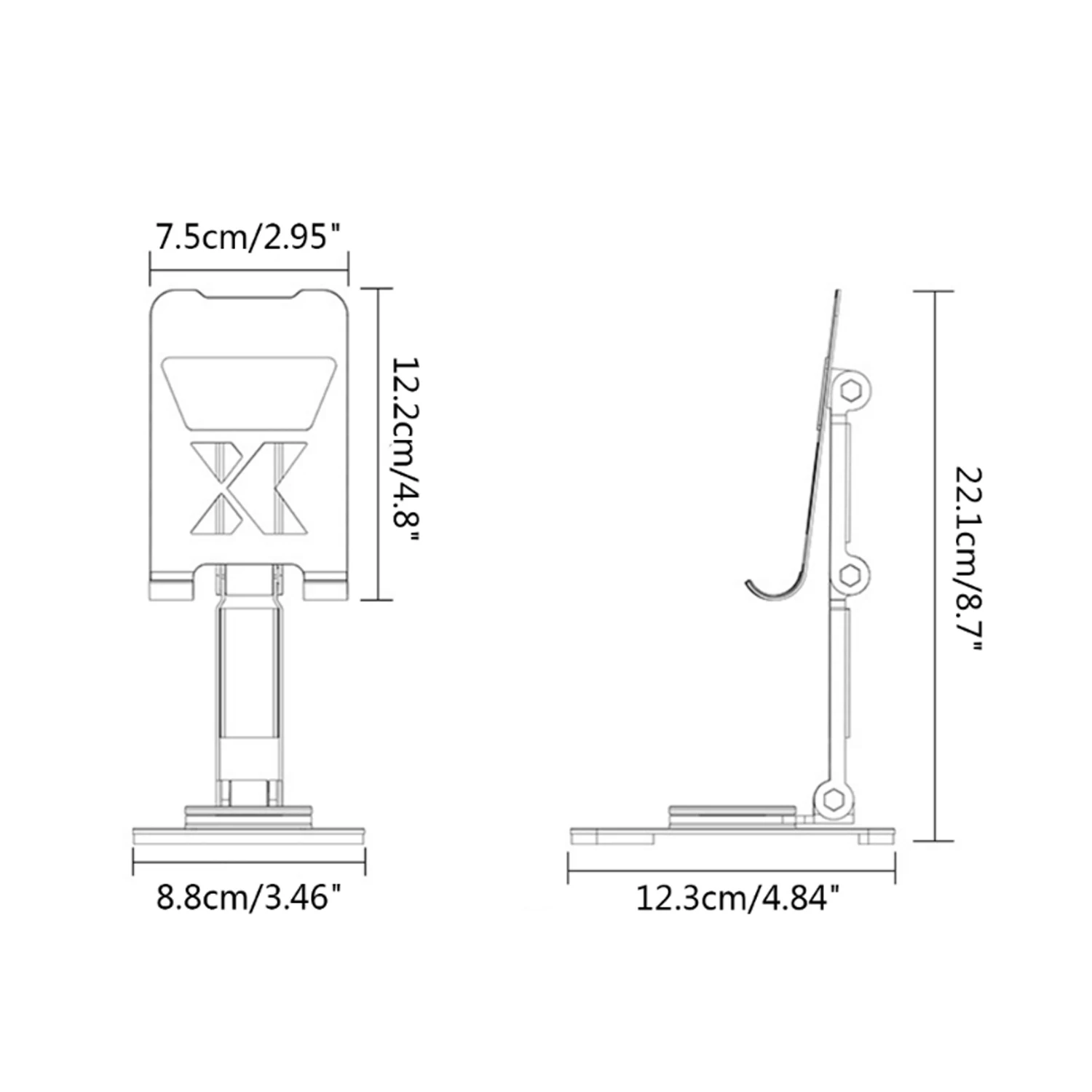 Phone Stand Aluminum Cell Phone Adjustable Desk Phone Holder for iPhone 13 12 Pro Max Tablet Support Mount Holder Stand