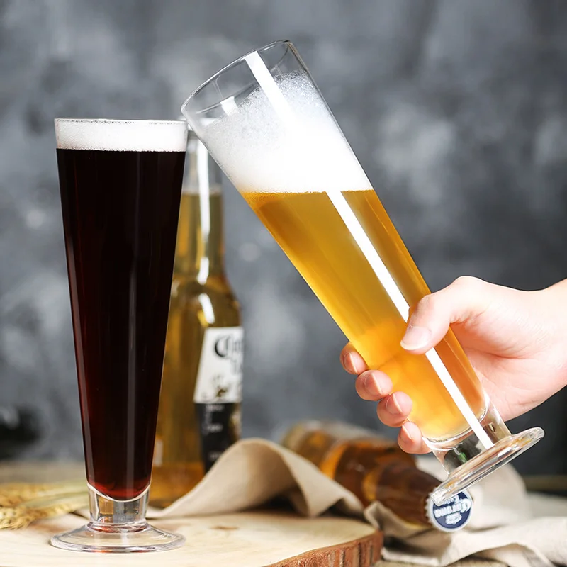 380ml Large Capacity Beer Mug Graduated Cylinder Pilsner Glass Tall Big Champagne Flute Restaurant Craft Brew Stout Cocktail Cup