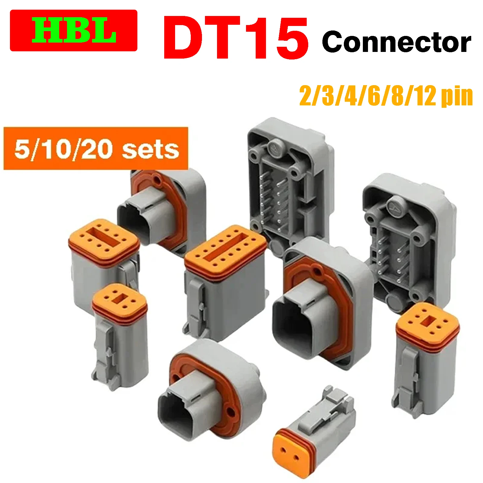 5/10/100Set DEUTSCH DT15 Core Matching Terminal Car PCB Panel Plug Automotive Waterproof Connector Needle Seat Jacket