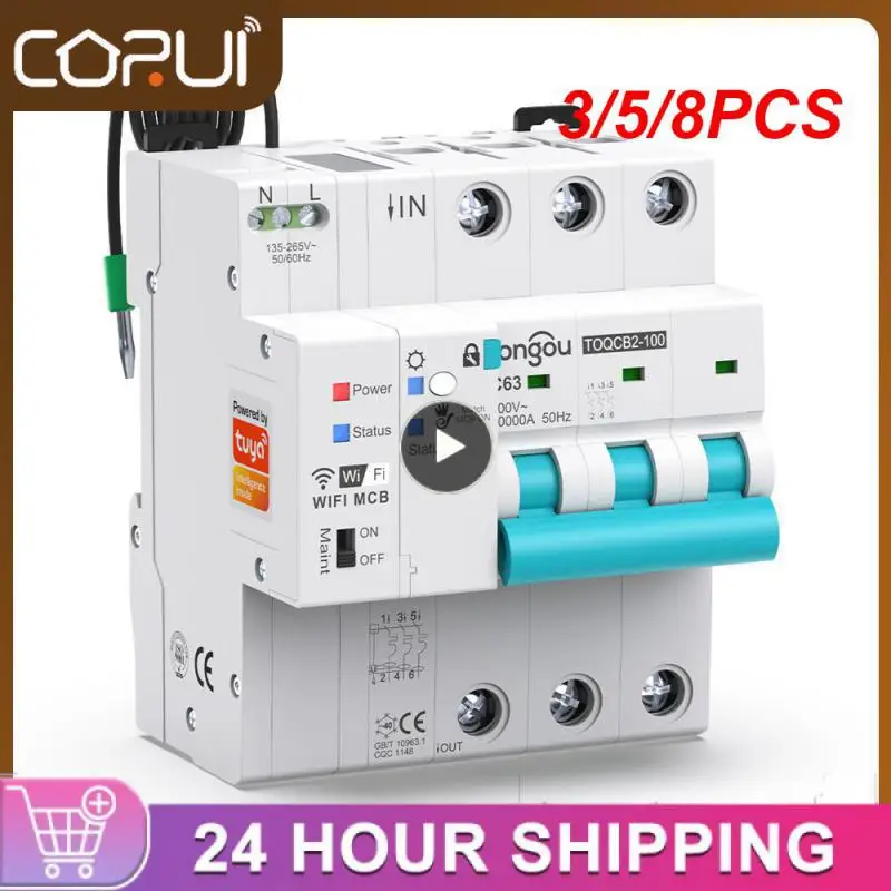 

3/5/8PCS 3p 63a Wireless Automatic Mcb Wifi Measurement Circuit Breaker Timer Smart Reclosing Switch Smart Life Tuya Smart